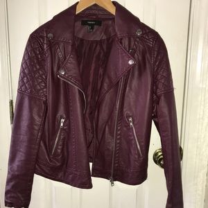 FOREVER 21 | Burgundy Faux Leather Jacket
